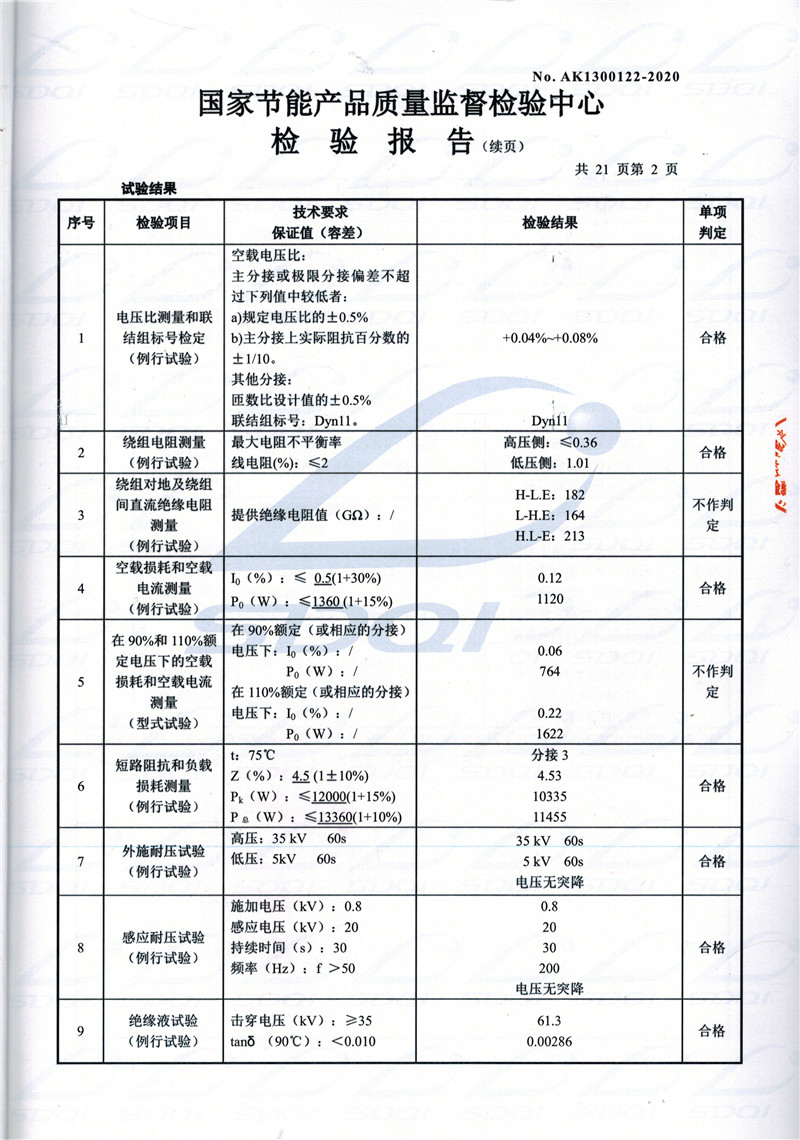 高低压试验报告-S11-1250象州象州象州油浸式变压器-2.jpg